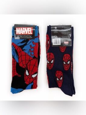 Spider-Man Spiderman Crew Socks Mens Womens Marvel Avengers Gift NWT New